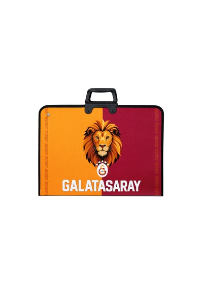 Galatasaray Lisanslı Parçalı Aslan Baskılı Proje Çantası - Askılı Fermuarlı Resim Çantası 35x50 Cm