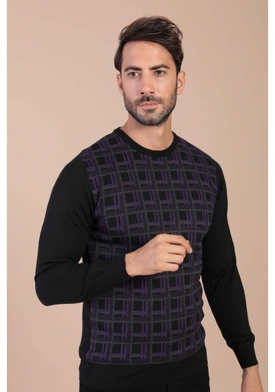 Ferraro Bisiklet Yaka Superfine Yün Kazak - Siyah Siyah (490433938) Siyah