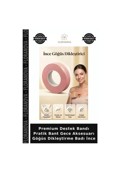 Floranova Premium Destek Bandı Pratik Bant Gece Aksesuarı Göğüs Dikleştirme Badı İnce Çok Renkli