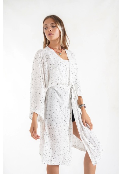 Efw Moda Jenny Beyaz Kadın Kimono Çok Renkli