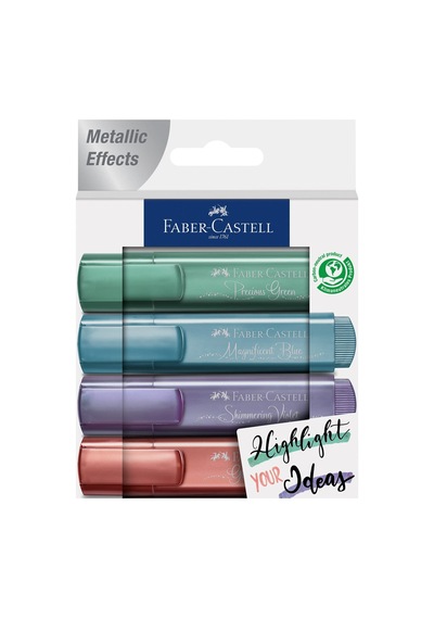 Faber-castell Fosforlu Kalem 46 Yeni Metalik Renkler 4 Renk 2021 124-Pembe