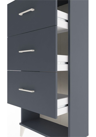 Arges Dolap 3 Çekmeceli 60x30x134 Antrasit-antrasit Antrasit Arges Dolap 3 Çekmeceli 60x30x134 Antrasit-antrasit Antrasit