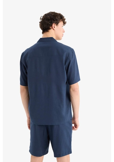 Defacto Relax Fit Polo Yaka Kısa Kollu Gömlek D9882ax25aunv256 Lacivert