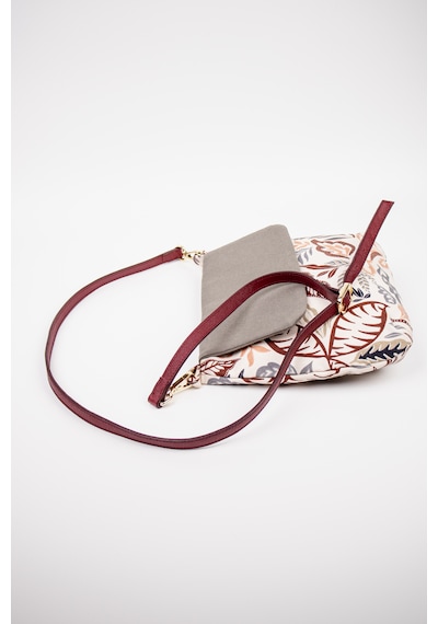 Fabric Craft Bag Omuz Çantası Desenli Kumaş Gri - Beyaz