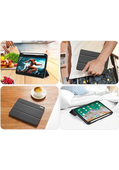 Dux Ducis Apple Uyumlu iPad Mini 6 (2021) Kılıf Kalem Bölmeli Standlı Domo Se