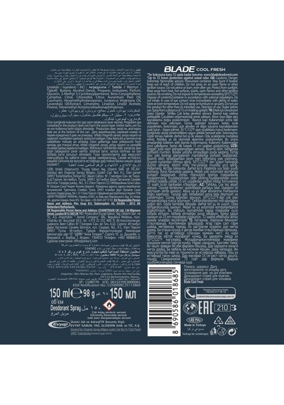 Blade Deodorant Cool Fresh, 150 Mililitre
