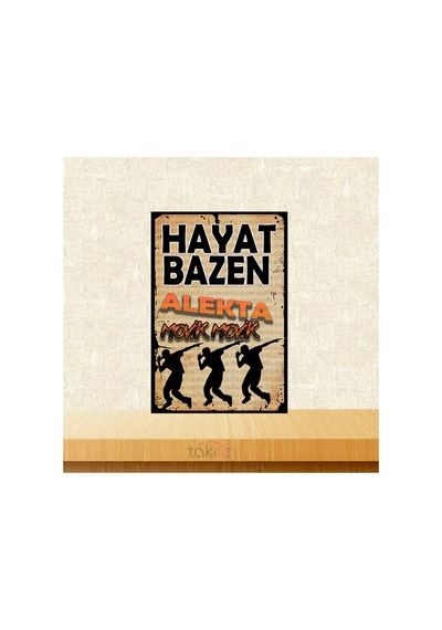 Hayat Bazen Alekta Movik Movik 20x30 Cm Retro Ahşap Tablo Çok Renkli - 743298418 Çok Renkli
