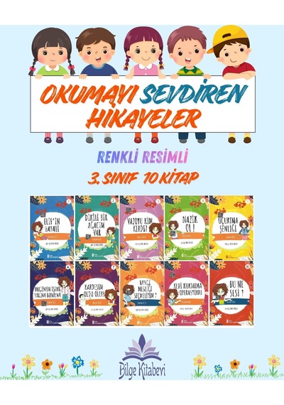 3.sınıf Okumayı Sevdiren Renkli Resimli Hikayeler 11 - 10 Kitap
