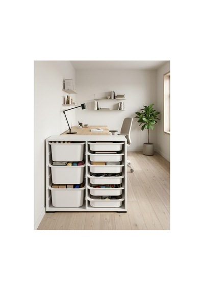 Nest 9 Sepetli Düzenleme Dolabı 3 Büyük, 6 Küçük Sepetli Y:93 G:132 D:30 / Beyaz