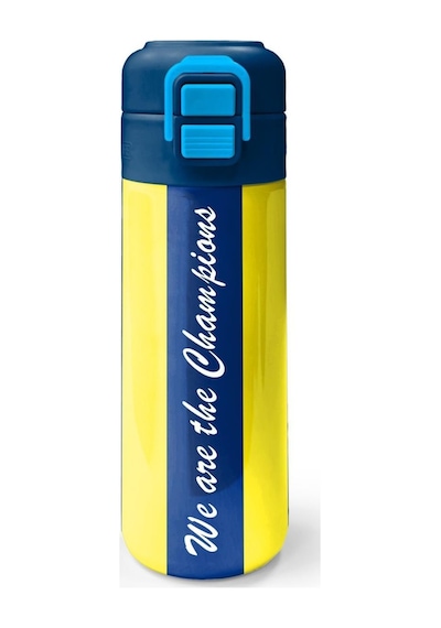 Coral High Kids Sarı Lacivert Çubuklu Pipetli Ve Direkt İçim Çelik Termos 500 Ml 31791 Çok Renkli
