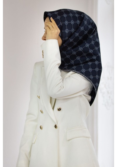 Vissona Twill İpek Eşarp Lacivert-3  (52033)