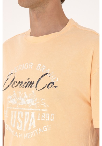 U.S. Polo Assn. Erkek Comfort Fit Turuncu Bisiklet Yaka Tişört 50300239-VR202