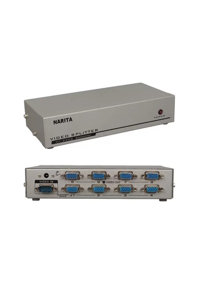 Pm-2553 8 Port Vga Dağıtıcı Çoğaltıcı Splitter 9 Volt Adaptörlü 1920x1440 250mhz