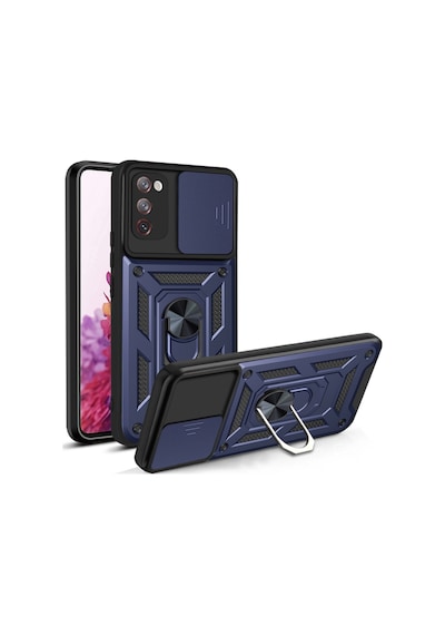 Teleplus Samsung Galaxy Uyumlu S20 Fe Kılıf Magnetik Standlı Kamera Korumalı Slide Sürgülü Cover Kapak