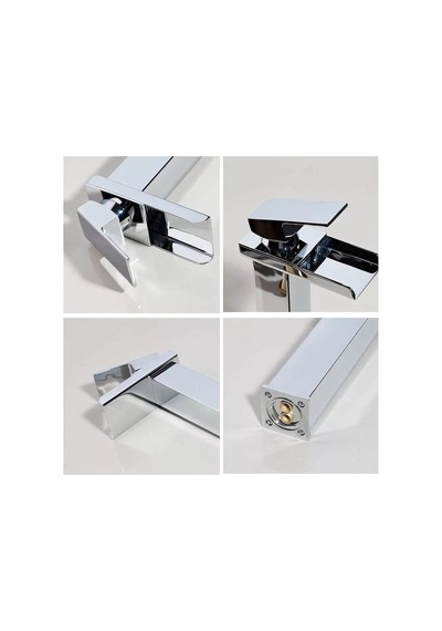 Rena Design Krom Çanak Lavabo Bataryası Havza Model Uzun/yüksek Lavabo Musluğu Çift Girişli Armatür