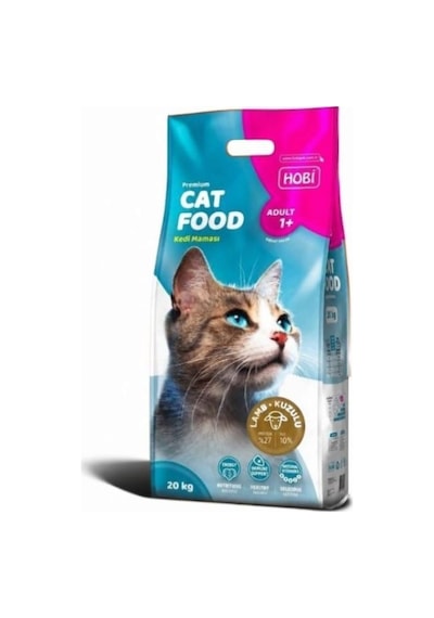 Hobi Kuzu Etli Yetişkin Kedi Maması 20 Kg Taurin Destekli Tam Ve Dengeli Beslenme