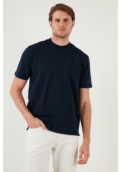 Buratti Pamuklu Bisiklet Yaka Relaxed Fit Basic Erkek T Shirt 5902610 Indigo