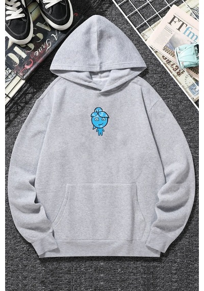 Uyguntarz Unisex Su Avatar Baskılı Sweatshirt Gri