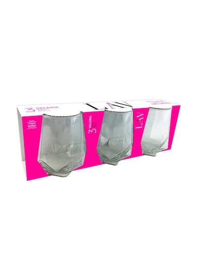 Lav Valeria Cam Viski Bardağı 3'lü 400 ml (Meşrubat/Kokteyl Bardağı )
