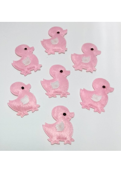 Civciv Pembe Süsleme Kumaş Sticker 25 Adet Pembe