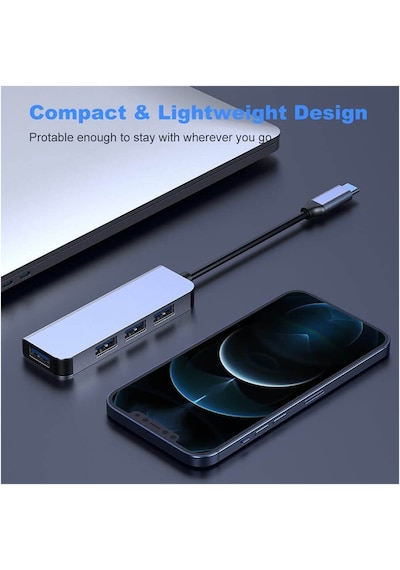 Type-C 4 Port Usb 3.0 Hub Usb-C Çoklayıcı Alüminyum Gövde (518945799)