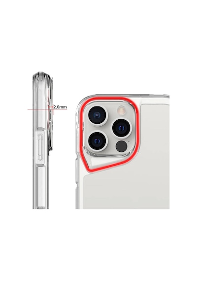 Zore Apple iPhone Uyumlu 16 Pro Kılıf Omsy T-max Kapak - Şeffaf