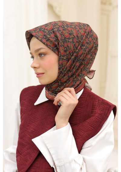 Silk Home Soft Eşarp 73077-25 Siyah, Taş, Olive, Kiremit
