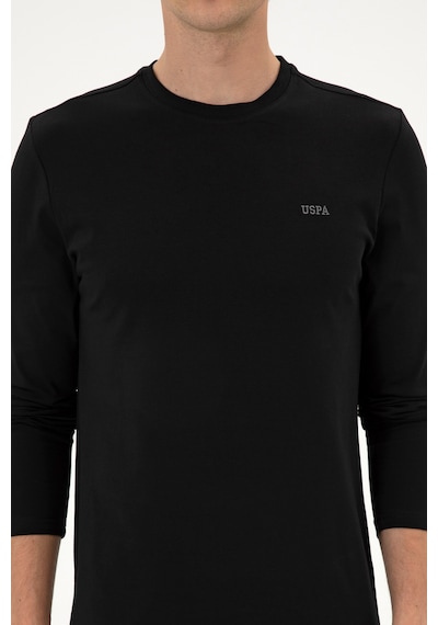 U.S. Polo Assn. Erkek Slim Fit Bisiklet Yaka Siyah Süprem Basic Sweatshirt 50313744-VR046