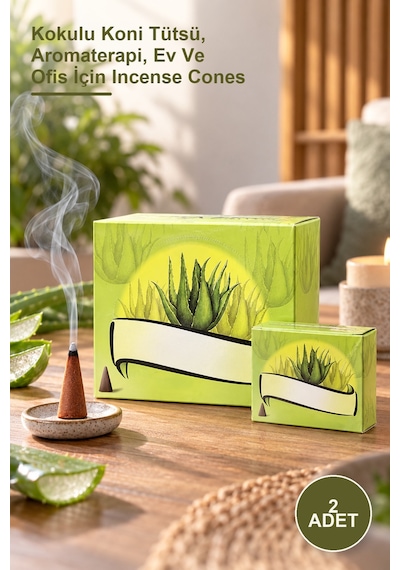 2 Adet Aloe Vera Aromalı Konik Tütsü Kokulu Koni Tütsü, Aromaterapi, Ev Ve Ofis İçin Incense Cones