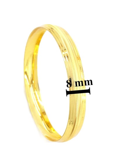 Altın Kaplama Dik Çizgili Bilezik 0.8 Cm Blz-3052 Altın