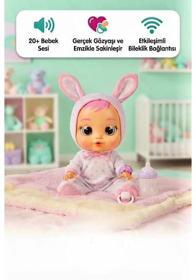 Gıoc-hı Prezıosı Cry Babies Lisanslı 20+ Ses Efektli Ağlayan Ve Emzikli Yeni Doğan Bebek Seti
