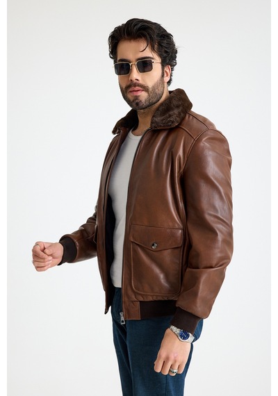 Franko Armondi Pi Lot Model Erkek Deri Ceket E11-klj-2071 Fındık