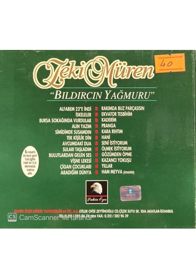 Plak Değildir Cd Dir Cd Zeki Müren Bıldırcın Yağmuru Cd