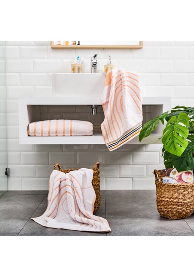 Soft Bohem Banyo Havlusu - Bej / Hardal - 70x140 Cm Renkli