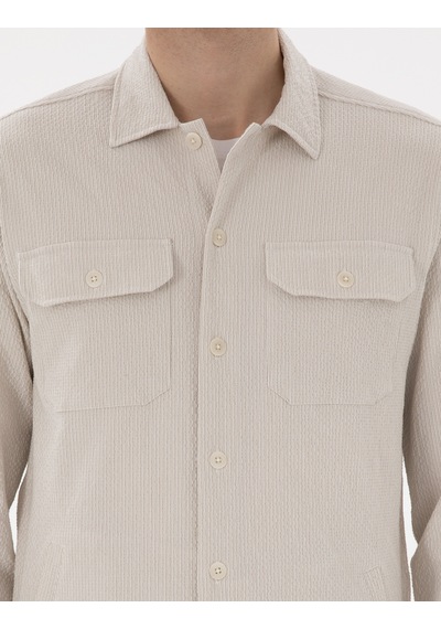 Pierre Cardin Erkek Bej Gömlek Desenli 50304593-vr011 Bej