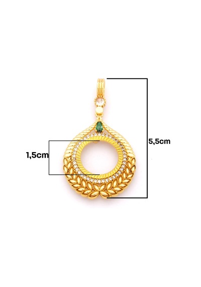 Ferizz Çeyrek Altın Çerçeveli Kolye Ucu Altın Kaplama Tgr-702 Altın