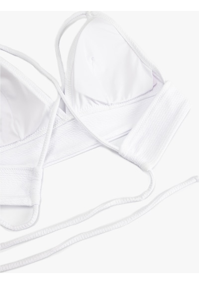Koton Arkası Çapraz Askılı Bağlama Detaylı Bralet Bikini Üstü Beyaz 5sak10015mm Beyaz