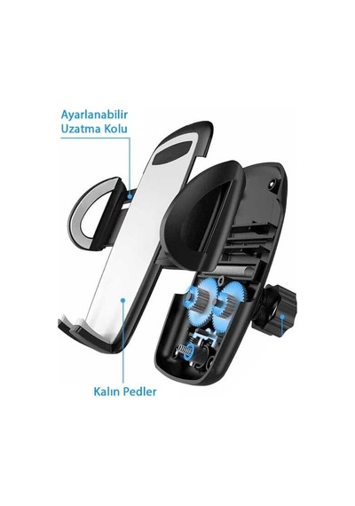 Araç İçi Klimaya Takılan Güçlü Telefon Tutucu Stand Kolay Kullanım Görüşü Engellemeyen Stand Siyah
