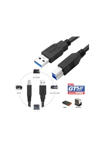 1.8 Metre Usb 3.0 Yazıcı Kablosu Usb 3.0 A Erkek - B Erkek Yazıcı