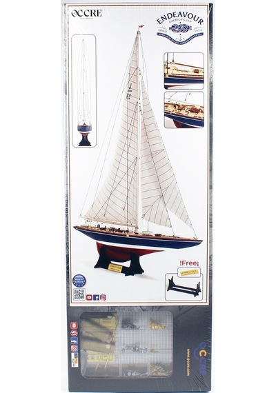 Occre 12013 1/75 Ölçek, Endeavour Yacht America's Cup 1934, 53 Cm. Yelkenli Yat, Ahşap Model Kiti