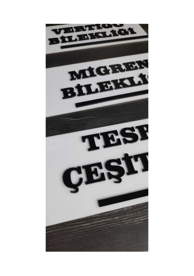 Pleksi Kabartmalı Kapı İsimliği 1 Adet