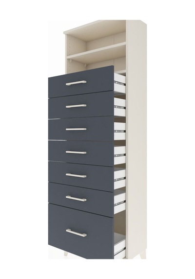 Arges Dolap 2 Raflı 7 Çekmeceli 60x30x182 Aytaşı-antrasit Aytaşı