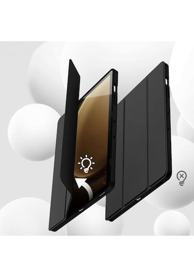 Samsung Galaxy Uyumlu Tab S9 Plus X810 12.4 İnç Kılıf Premium Silikon Kalem Bölmeli Smart Case Kapaklı Kılıf
