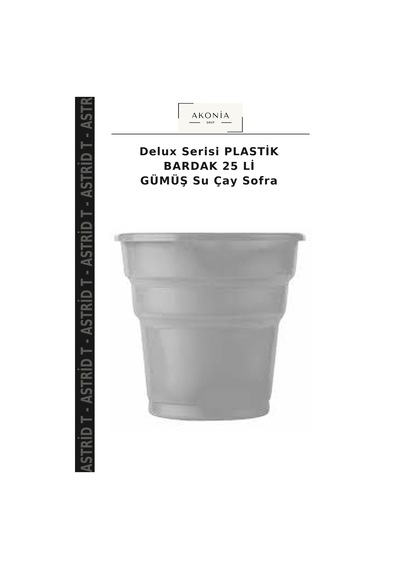 Delux Serisi Plastik Bardak 25 Li Gümüş Su Çay Sofra