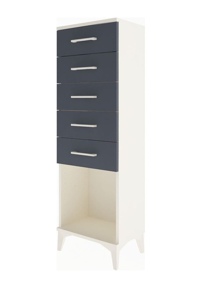 Arges Dolap 5 Çekmeceli 44x30x134 Aytaşı-antrasit Aytaşı