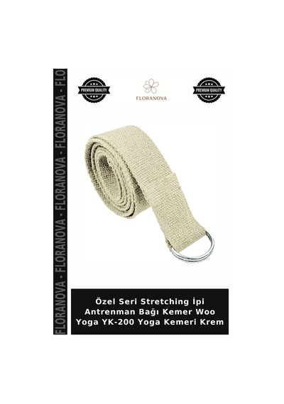 Özel Seri Stretching İpi Antrenman Bağı Kemer Woo Yoga Yk-200 Yoga Kemeri Krem