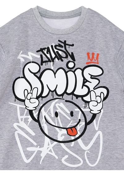 Just Smile Erkek Çocuk Gri Sweatshirt