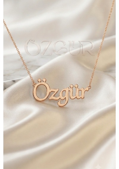 925 Ayar Gümüş İsimli Kolye Rose Gold
