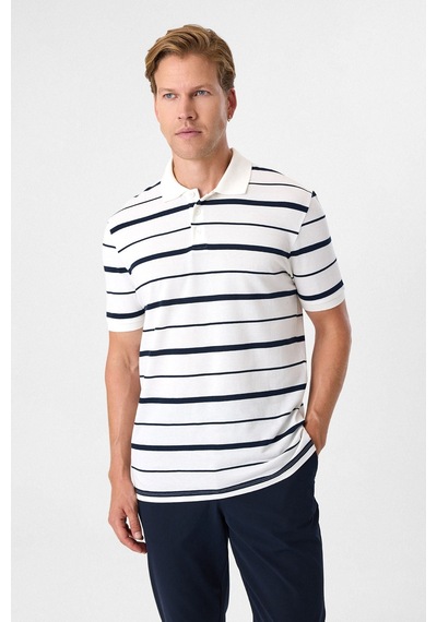 Back And Bond Regular Fit Düğmeli Polo Yaka Tişört Beyaz