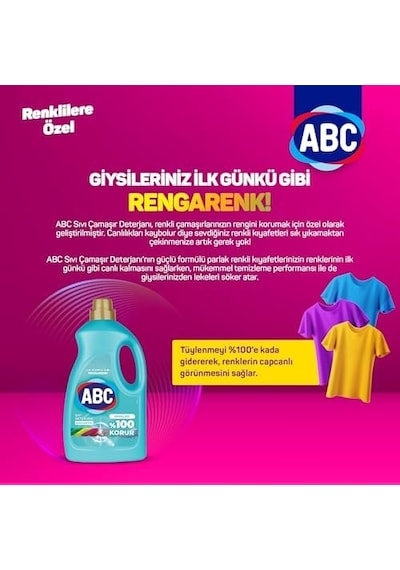 Deterjan Sıvı Çamaşır Deterjanı Renkliler 3 L 0.75 LT - 2.5 LT - 12 KG